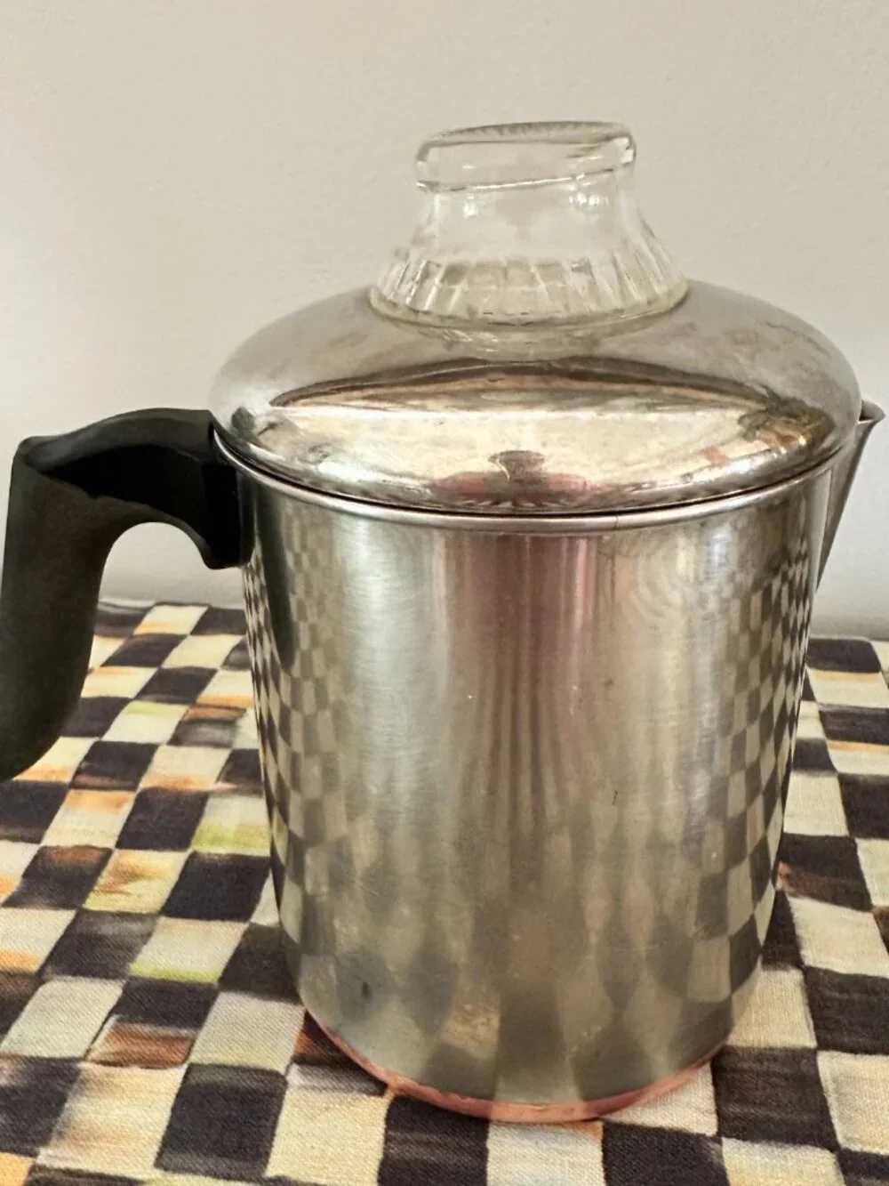 Vintage Revere Ware 1801 Percolator Copper Clad Coffee Pot Stove Top Maker